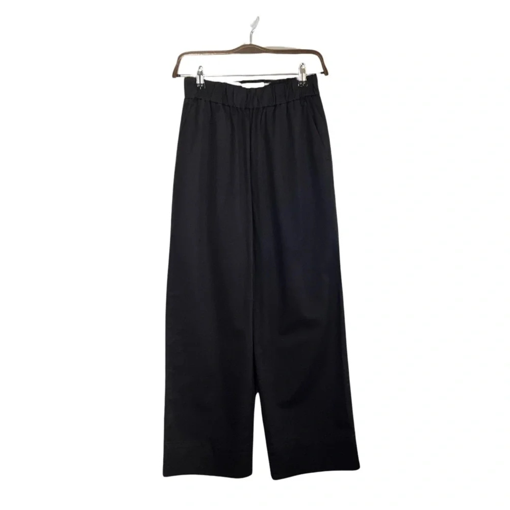 Everlane Womens Pull On Pant Size 6 Black High Waist Straight Leg Organic Cotton - Picture 4 of 15